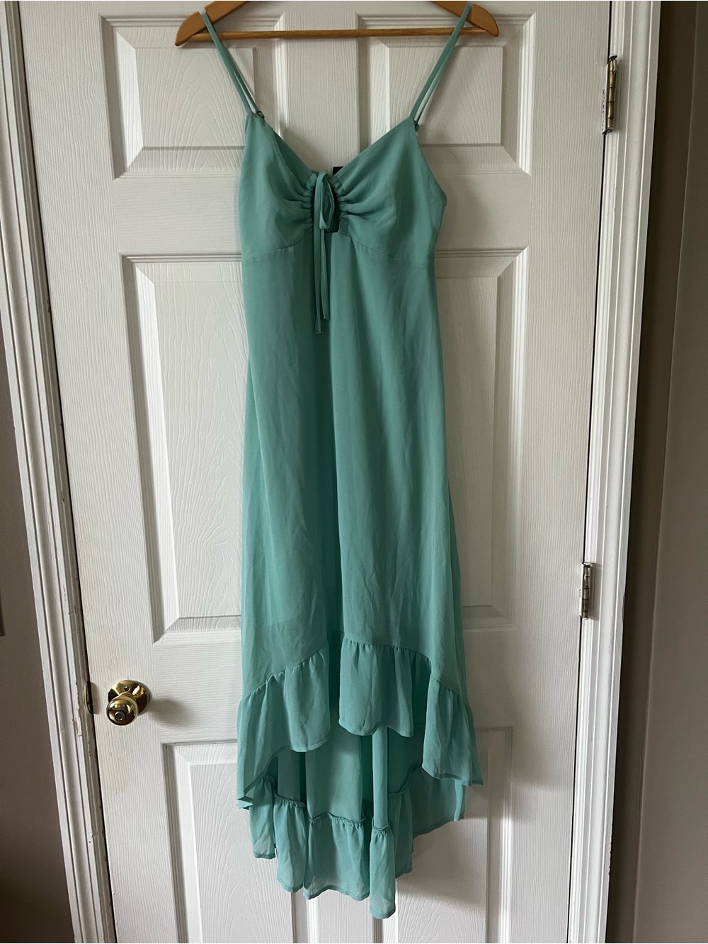 Target Aqua Green Tie-Front Dress with Ruffle Hem